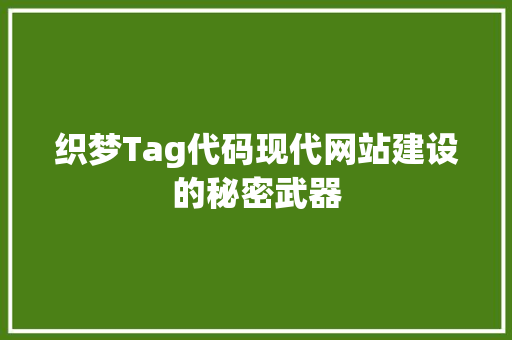 织梦Tag代码现代网站建设的秘密武器