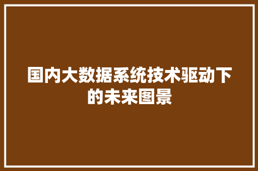国内大数据系统技术驱动下的未来图景  第1张