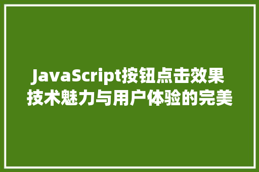 JavaScript按钮点击效果技术魅力与用户体验的完美融合