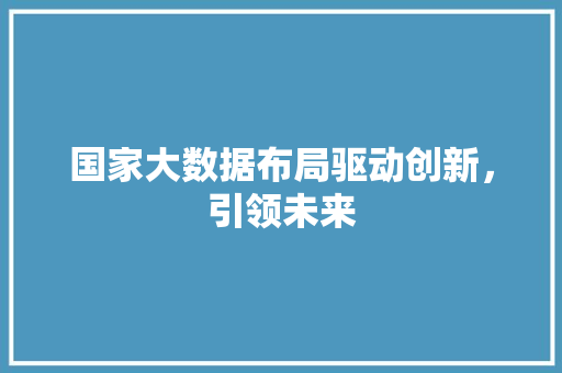 国家大数据布局驱动创新，引领未来  第1张