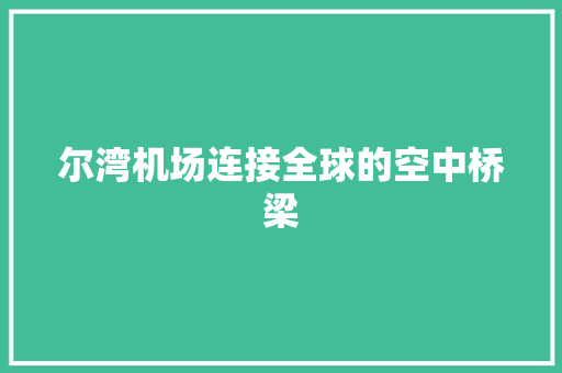 尔湾机场连接全球的空中桥梁