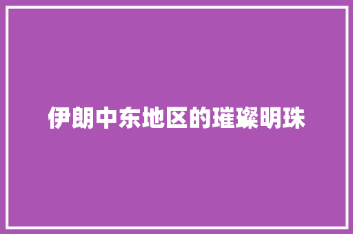 伊朗中东地区的璀璨明珠  第1张