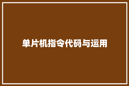 单片机指令代码与运用