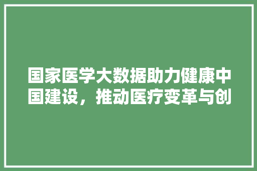 国家医学大数据助力健康中国建设，推动医疗变革与创新  第1张
