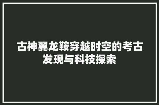 古神翼龙鞍穿越时空的考古发现与科技探索
