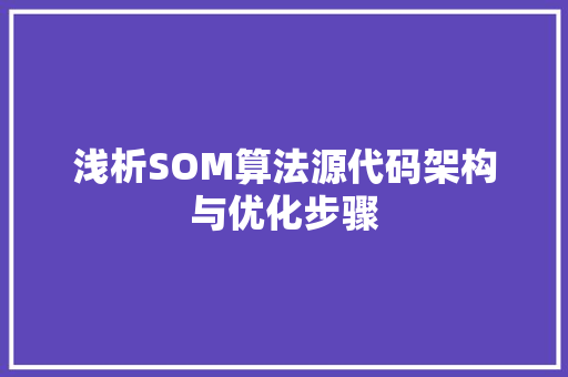 浅析SOM算法源代码架构与优化步骤