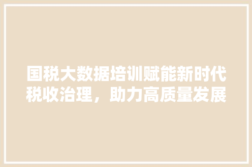 国税大数据培训赋能新时代税收治理，助力高质量发展  第1张