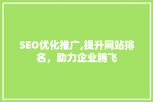 SEO优化推广,提升网站排名，助力企业腾飞