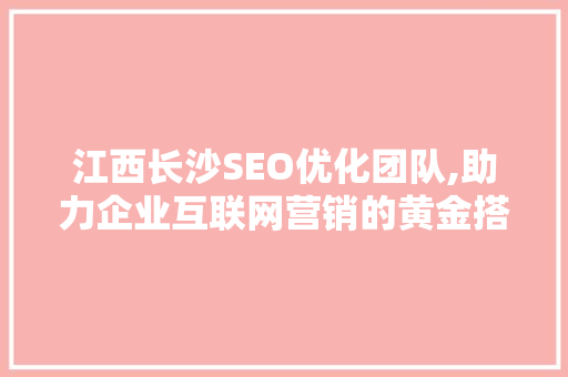 江西长沙SEO优化团队,助力企业互联网营销的黄金搭档