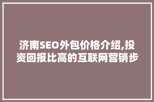 济南SEO外包价格介绍,投资回报比高的互联网营销步骤