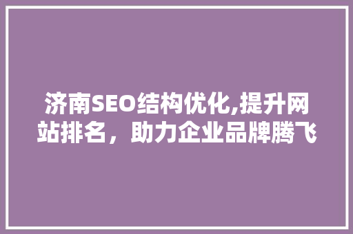 济南SEO结构优化,提升网站排名，助力企业品牌腾飞