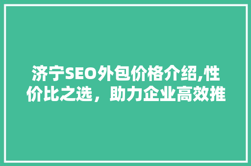 济宁SEO外包价格介绍,性价比之选，助力企业高效推广  第1张
