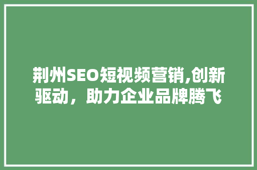 荆州SEO短视频营销,创新驱动，助力企业品牌腾飞