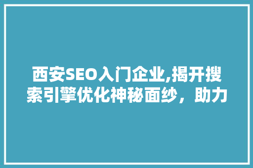 西安SEO入门企业,揭开搜索引擎优化神秘面纱，助力企业互联网腾飞