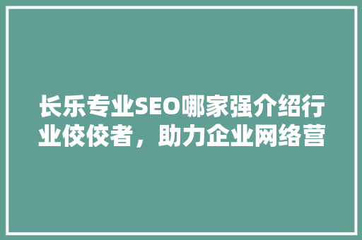 长乐专业SEO哪家强介绍行业佼佼者，助力企业网络营销