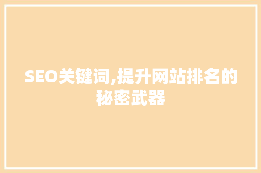 SEO关键词,提升网站排名的秘密武器