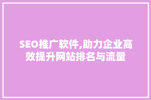 SEO推广软件,助力企业高效提升网站排名与流量