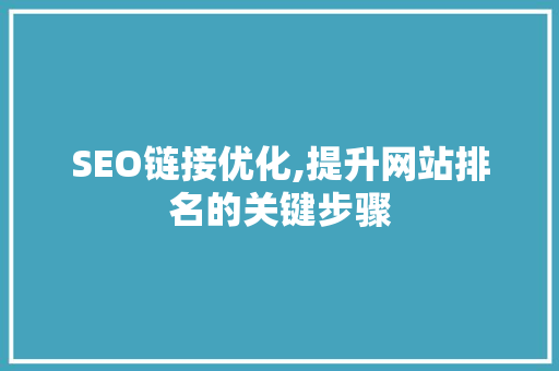 SEO链接优化,提升网站排名的关键步骤