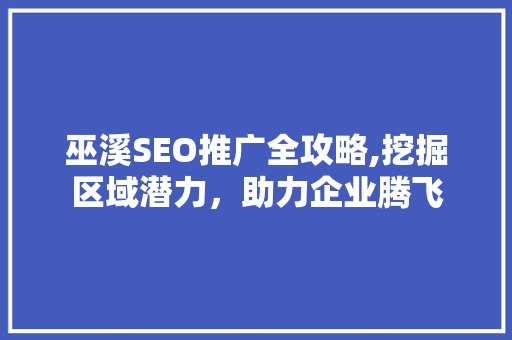 巫溪SEO推广全攻略,挖掘区域潜力，助力企业腾飞