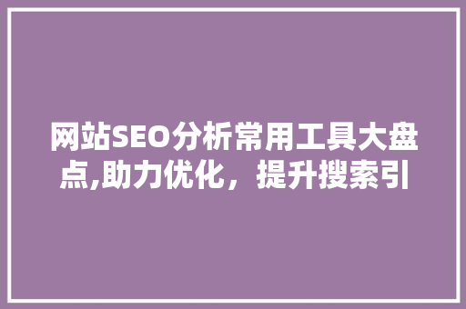 网站SEO分析常用工具大盘点,助力优化，提升搜索引擎排名