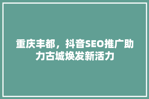 重庆丰都，抖音SEO推广助力古城焕发新活力  第1张