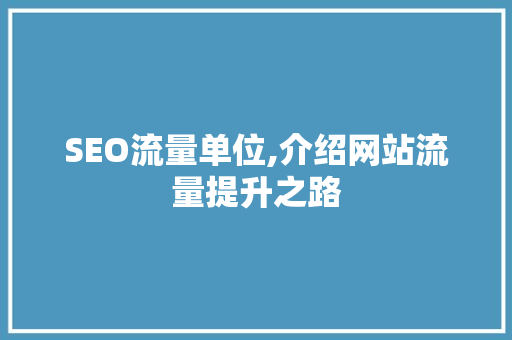 SEO流量单位,介绍网站流量提升之路