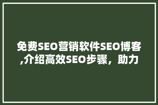 免费SEO营销软件SEO博客,介绍高效SEO步骤，助力网站优化提升