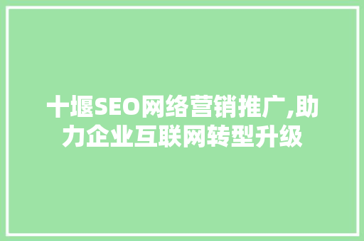 十堰SEO网络营销推广,助力企业互联网转型升级