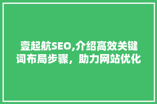 壹起航SEO,介绍高效关键词布局步骤，助力网站优化