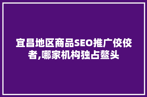 宜昌地区商品SEO推广佼佼者,哪家机构独占鳌头