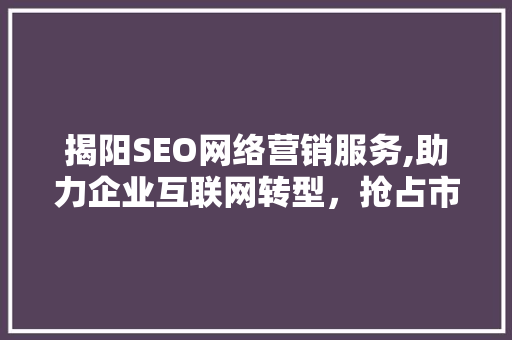 揭阳SEO网络营销服务,助力企业互联网转型，抢占市场先机  第1张