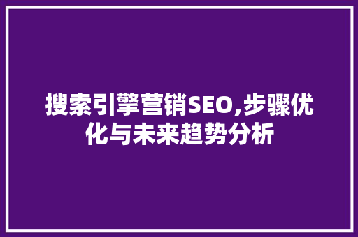 搜索引擎营销SEO,步骤优化与未来趋势分析