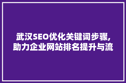 武汉SEO优化关键词步骤,助力企业网站排名提升与流量增长