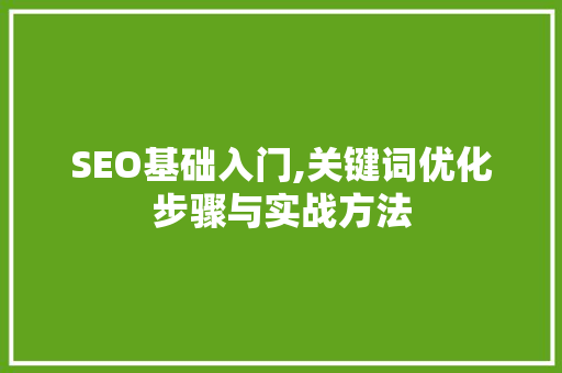 SEO基础入门,关键词优化步骤与实战方法