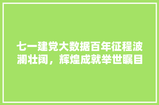 七一建党大数据百年征程波澜壮阔，辉煌成就举世瞩目