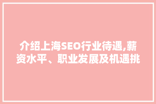 介绍上海SEO行业待遇,薪资水平、职业发展及机遇挑战