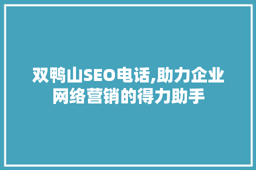 双鸭山SEO电话,助力企业网络营销的得力助手