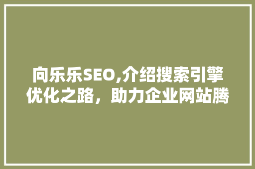 向乐乐SEO,介绍搜索引擎优化之路，助力企业网站腾飞