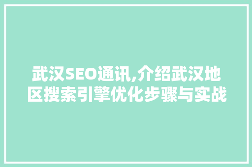 武汉SEO通讯,介绍武汉地区搜索引擎优化步骤与实战例子