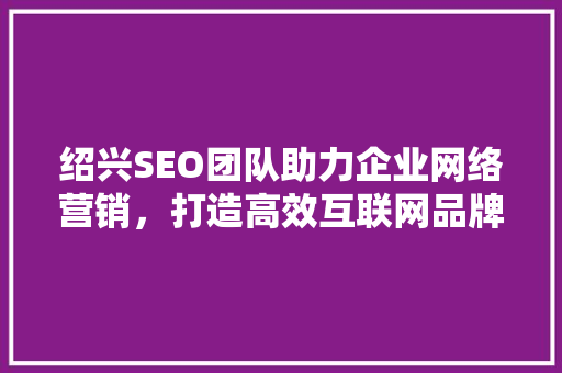 绍兴SEO团队助力企业网络营销，打造高效互联网品牌