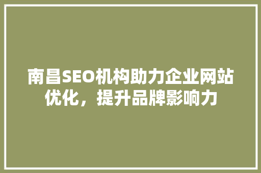 南昌SEO机构助力企业网站优化，提升品牌影响力  第1张