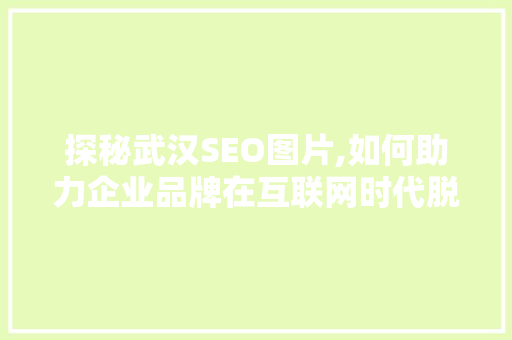 探秘武汉SEO图片,如何助力企业品牌在互联网时代脱颖而出
