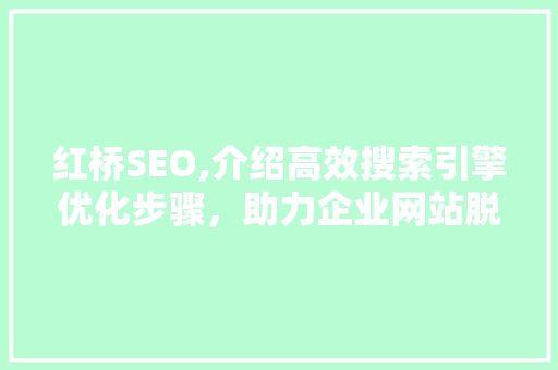 红桥SEO,介绍高效搜索引擎优化步骤，助力企业网站脱颖而出