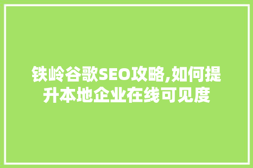 铁岭谷歌SEO攻略,如何提升本地企业在线可见度  第1张