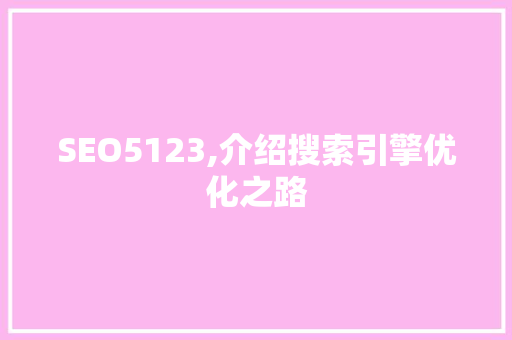SEO5123,介绍搜索引擎优化之路
