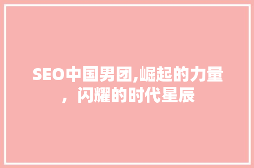 SEO中国男团,崛起的力量，闪耀的时代星辰