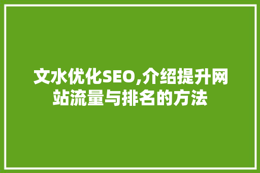 文水优化SEO,介绍提升网站流量与排名的方法
