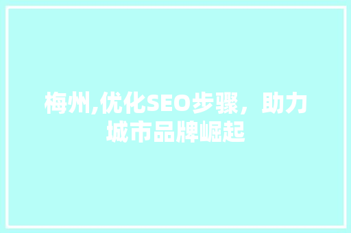 梅州,优化SEO步骤，助力城市品牌崛起  第1张