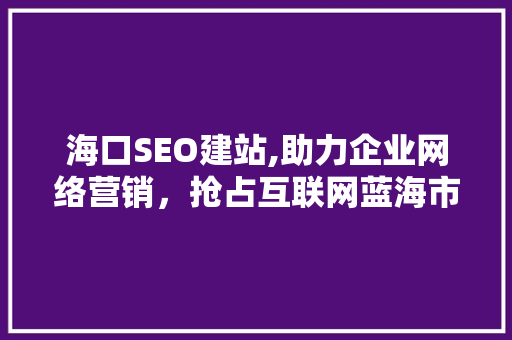 海口SEO建站,助力企业网络营销，抢占互联网蓝海市场