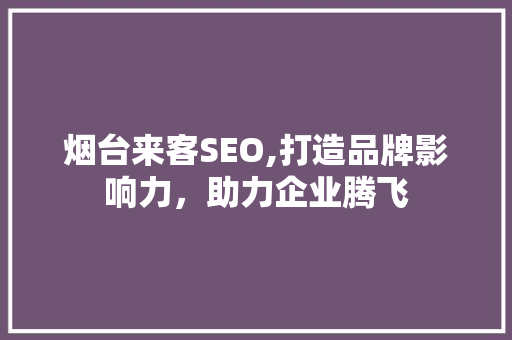 烟台来客SEO,打造品牌影响力，助力企业腾飞